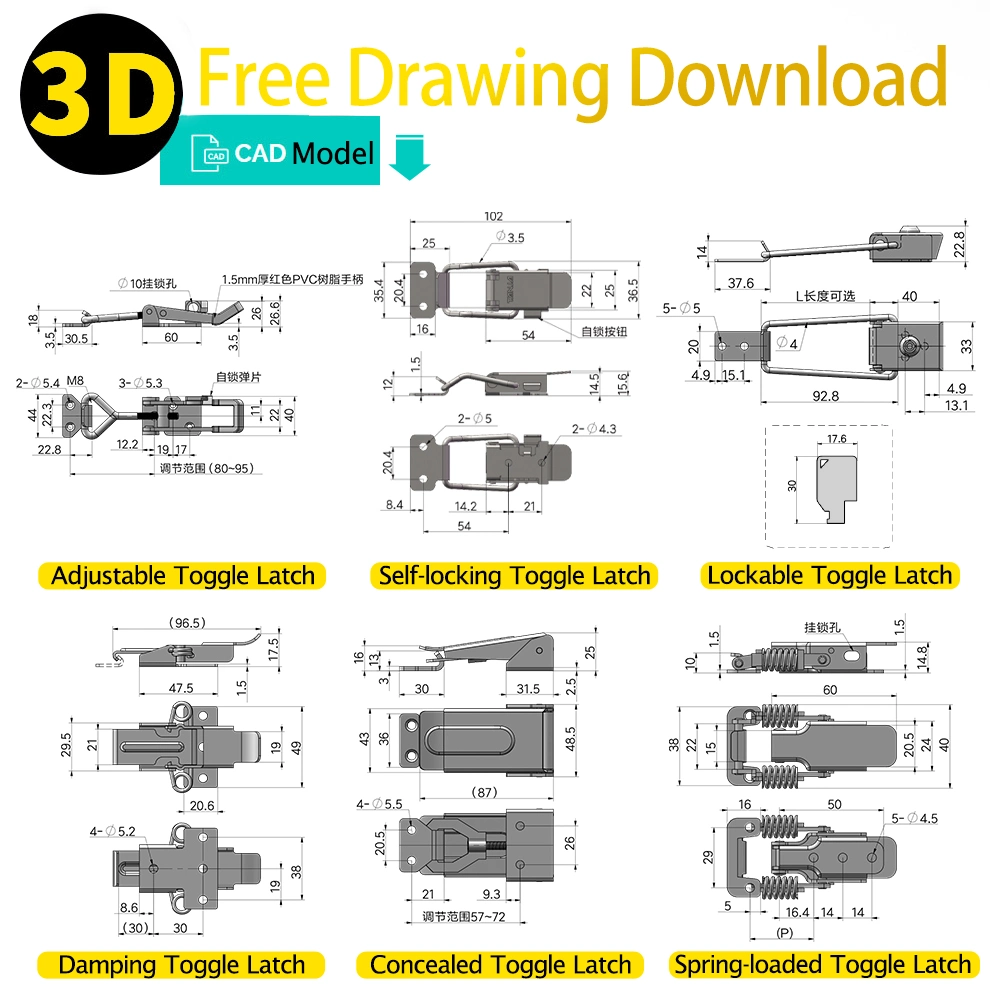 Experienced Custom Diver Shapes of Compression Cam Latch Stainless Steel Pin Toggle Latch for Cabinet Box Freezer