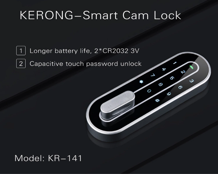 KERONG Smart wireless keyless Electronic Password Cabinet lock Touch Digital Combination Cam Lock for File cabinet/parcel locker