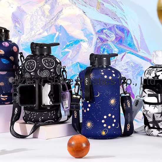 Бутылка для воды на полгаллона, 2,2 л, с крышкой и соломенной крышкой, без BPA, большая бутылка для воды, 74 унции, спортивная бутылка для воды, кувшин с ручкой